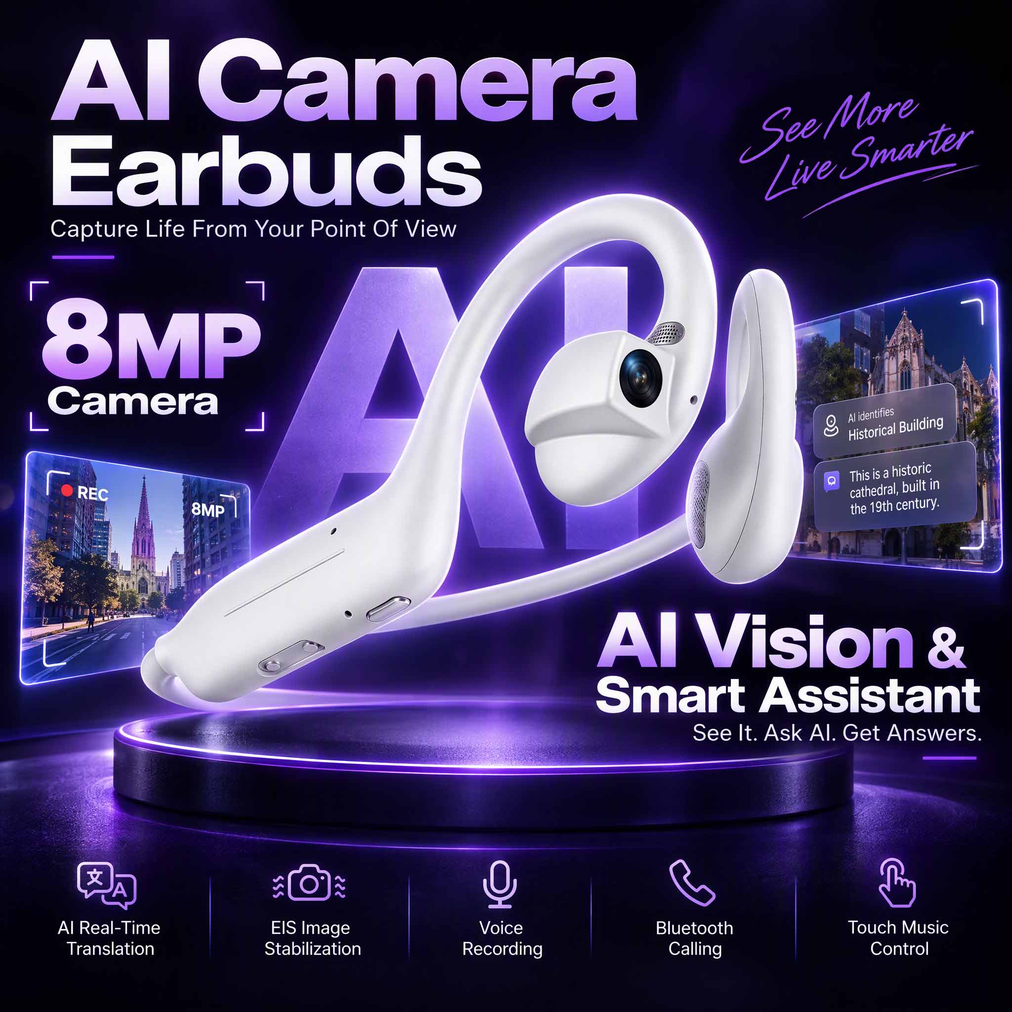 Wireless Charger - Hot New AI Smart Camera Earbuds
