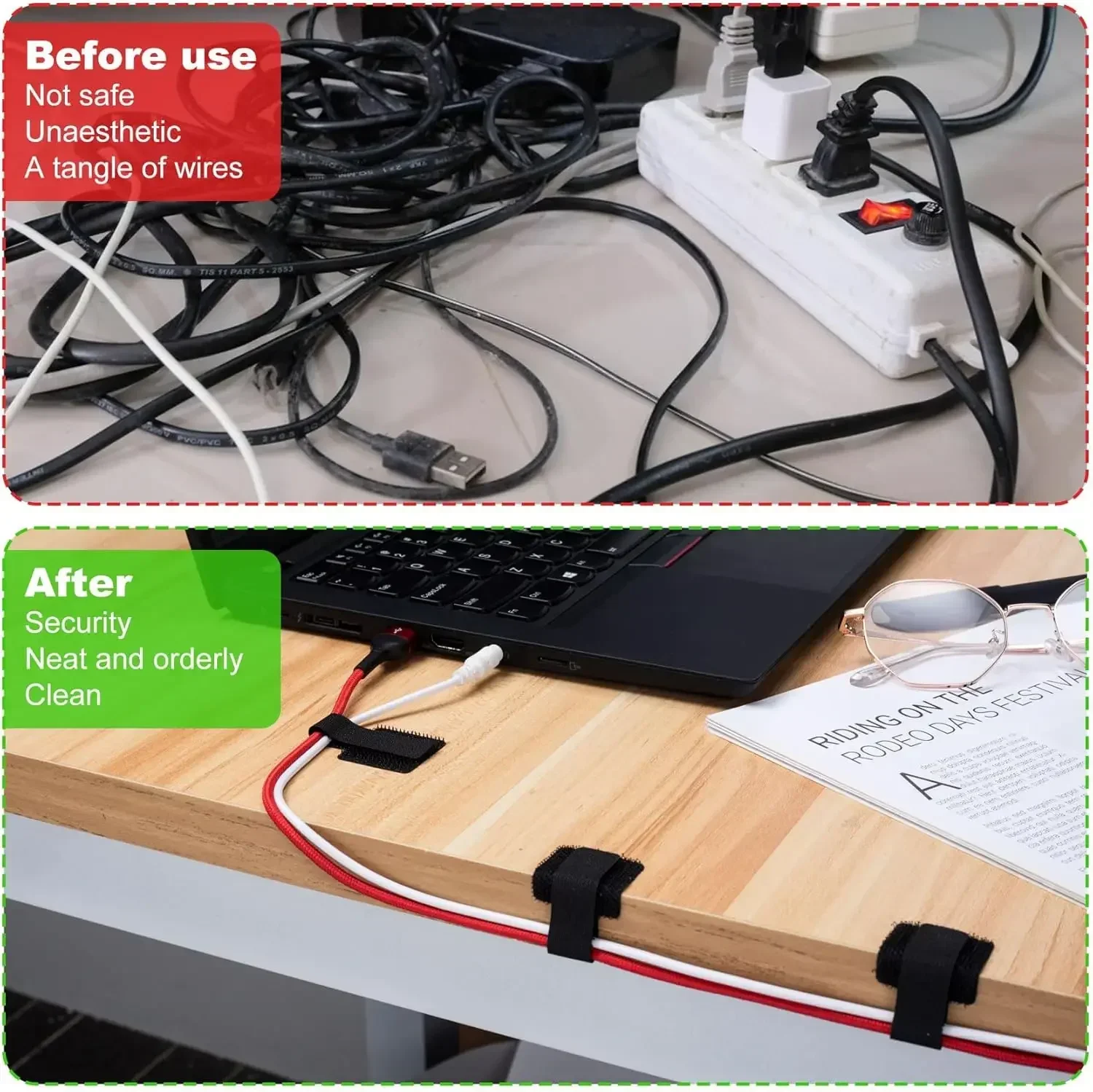 New Reusable Cable Ties Velcro - Cable Organizer recension och pris