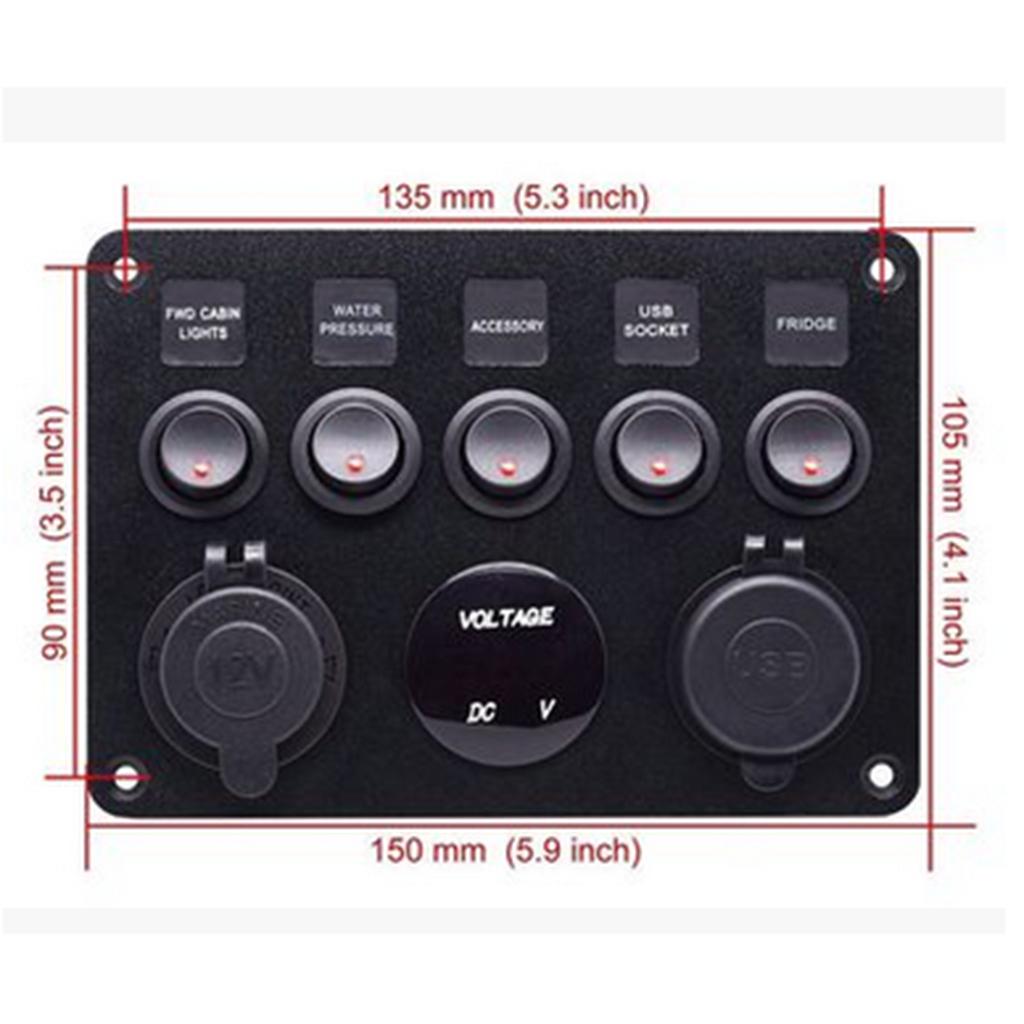 ABS Plastic 5 Gang Switch Pane - Usb Charger recension och pris
