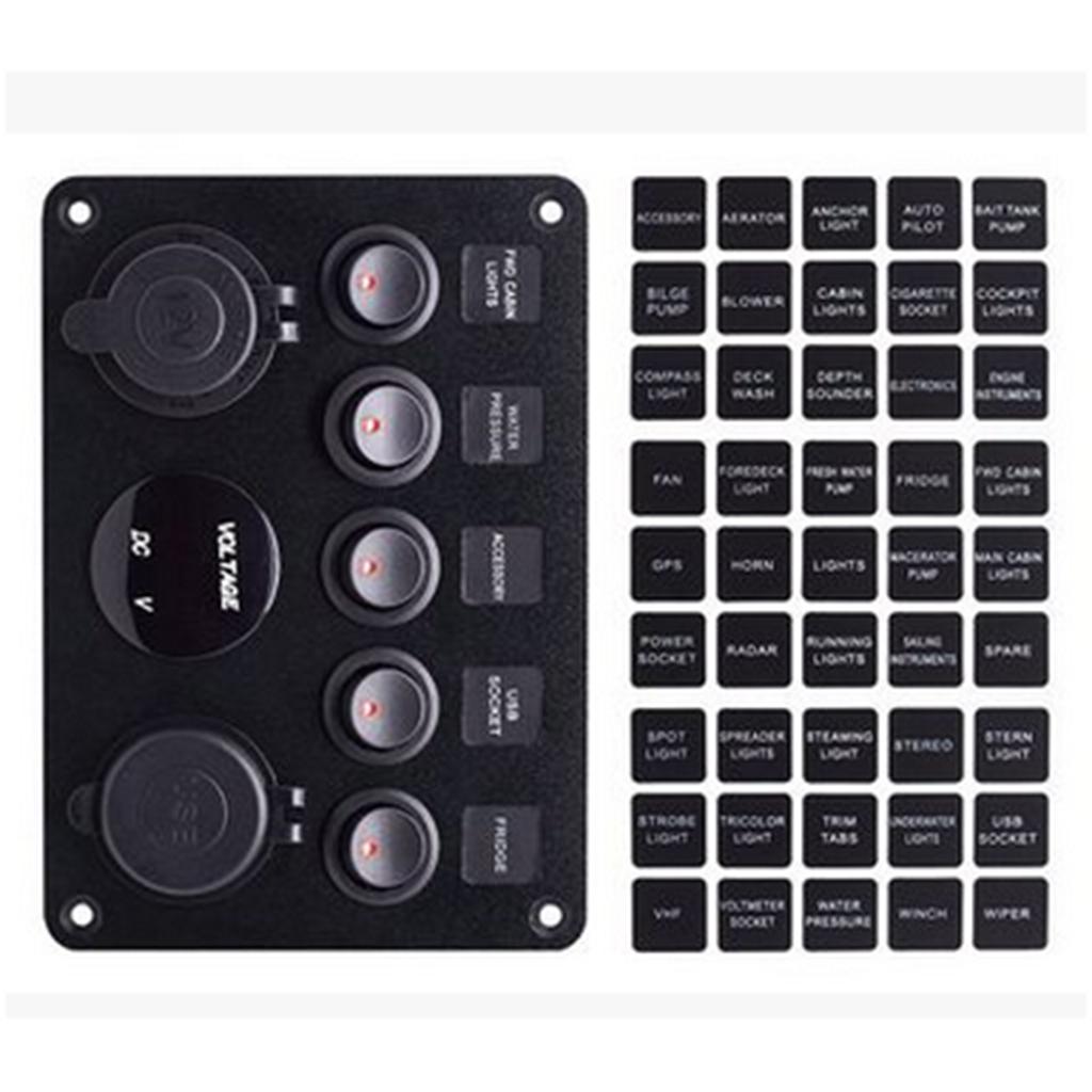 ABS Plastic 5 Gang Switch Pane - Usb Charger recension och pris