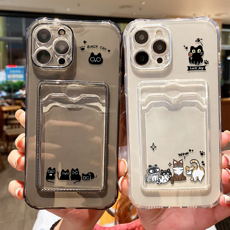 Cute Black Cat Phone Case For  - Phone Holder recension och pris